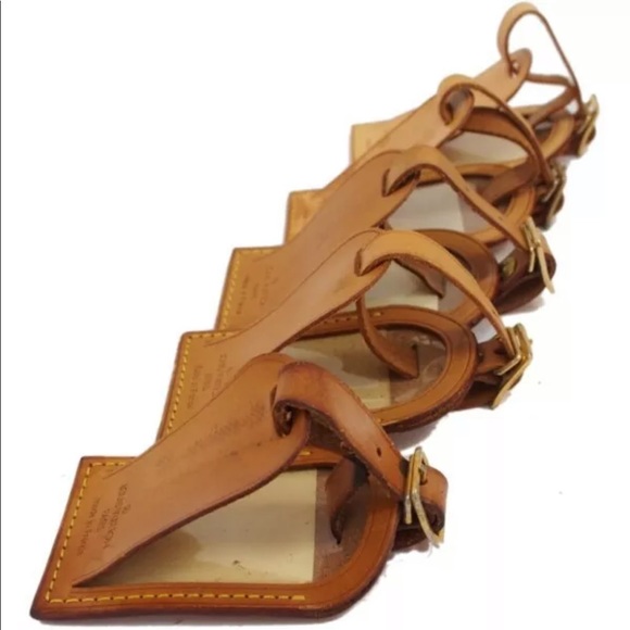 Louis Vuitton Leather Luggage Bag Tags: set of 9 - Picture 5 of 7